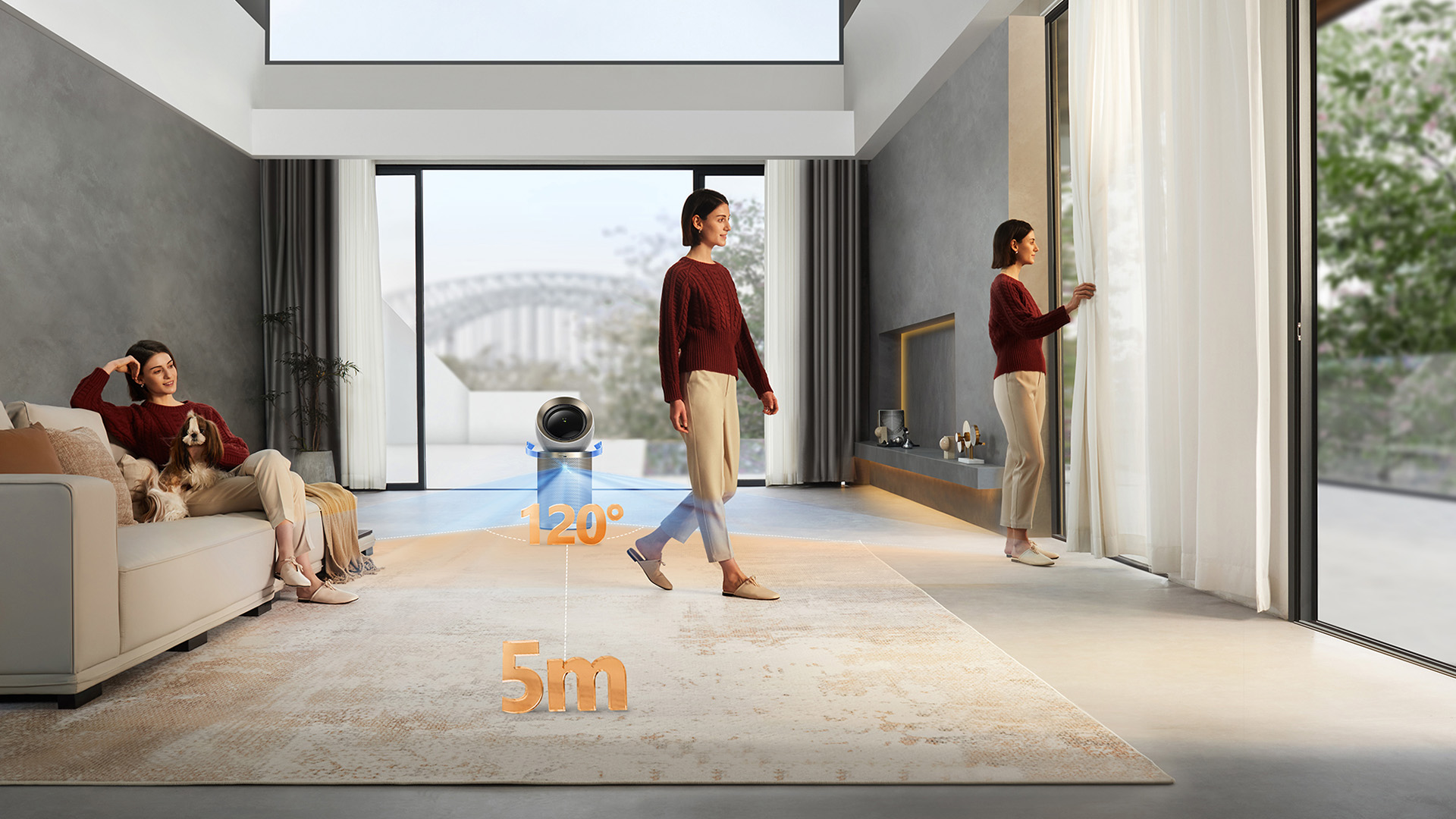 Dreame AirPursue PM20 air purifier intelligently tracking movement to eliminate bad smells.