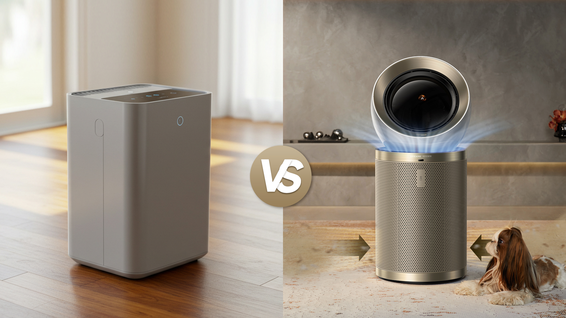 Comparison of filterless and filtered air purifiers in home settings.