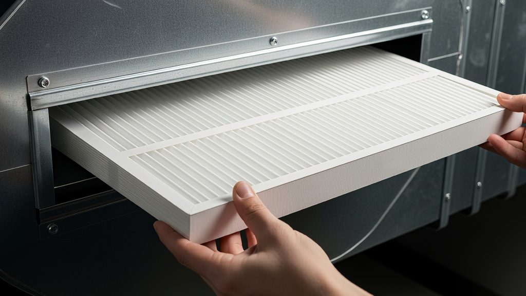 Installing the air filter into the HVAC system