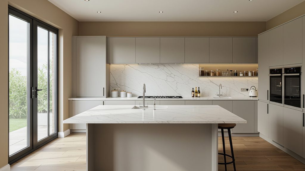 A clean and tidy kitchen without any odor